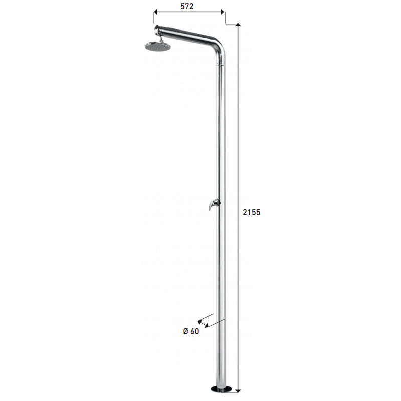 Doccia da Giardino Miscelatore ATI Docce Stilo-M Inox Anodizzato-7