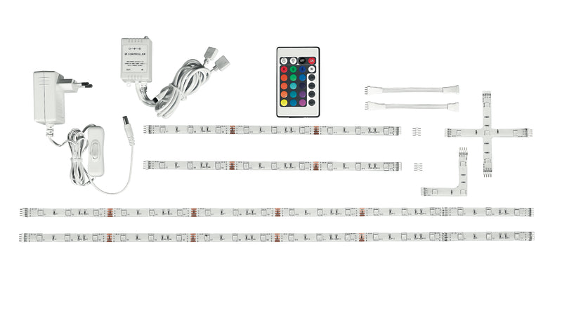 Kit Strip con Accessori e Driver Led 15 watt Luce Dimmerabile Naturale RGB Intec STRIP-5050-KIT-RGB-1