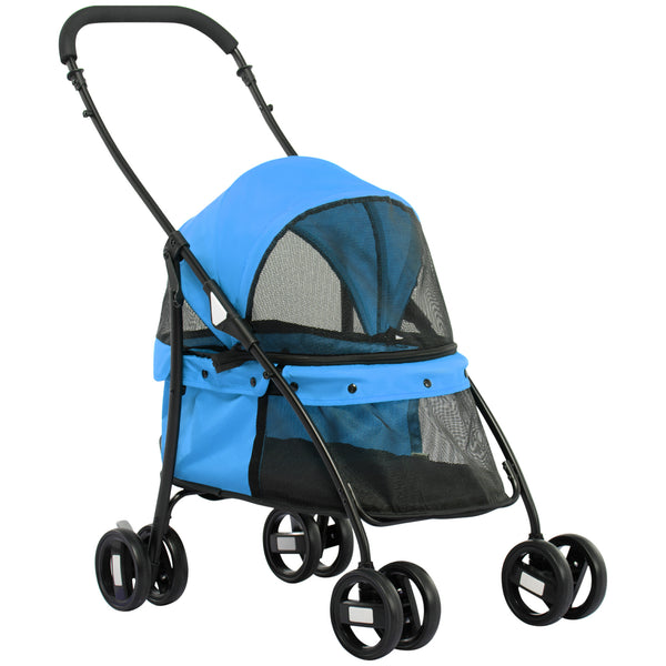 sconto Passeggino per Cani Pieghevole 82x47x97 cm in Tessuto Oxford Blu