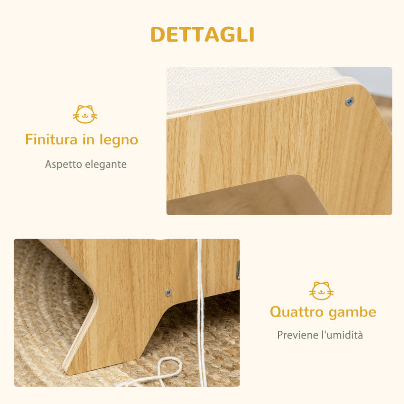 Cuccia per Gatti 49,5x38,5x43,5 cm in Legno e Tessuto con Cuscino in Peluche Quercia e Bianco-6