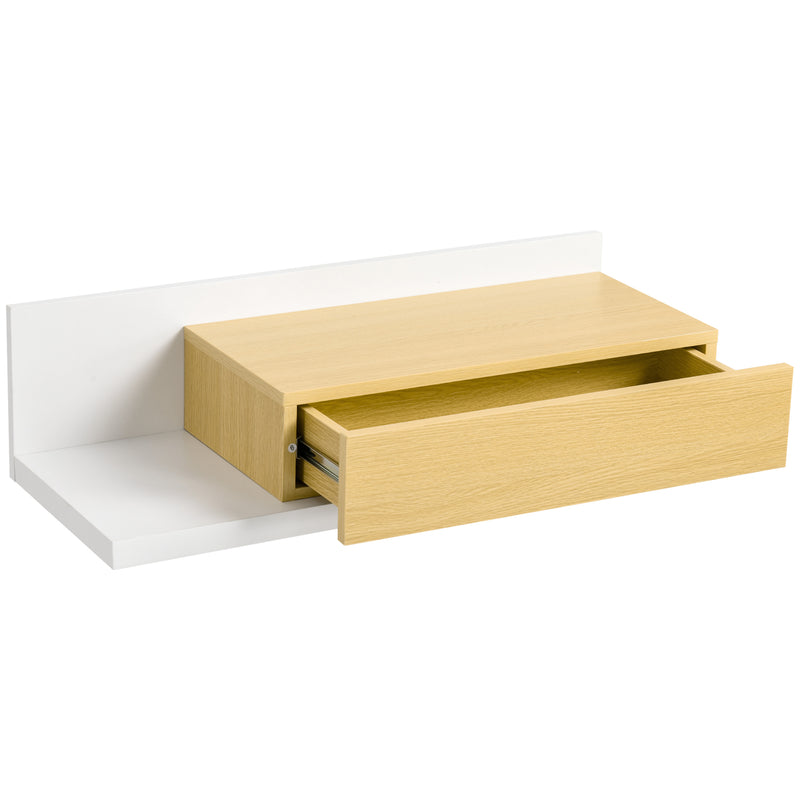 Set Mobili da Ingresso da Parete con Specchio 40x70 cm e Cassetto in Legno Naturale e Bianco-7