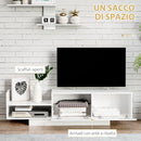 Mobile TV con Armadietto e Mensola a Muro  150x31,5x40 cm in Legno Bianco-5