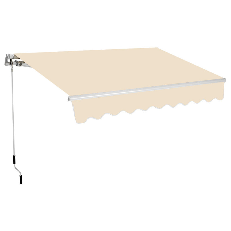 Tenda da Sole Barra Quadra 200x250 cm Tessuto in Poliestere Beige Unito-1