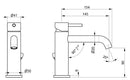 Rubinetto Miscelatore Monocomando Lavabo con Scarico in Acciaio Inox Maniglia Antracite-2