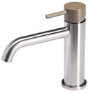 Rubinetto Miscelatore Monocomando Lavabo senza Scarico in Acciaio Inox Satinato Maniglia Deserto-1