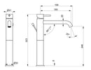 Rubinetto Miscelatore Monocomando Lavabo Alto con Scarico in Acciaio Inox Satinato Nilo-2