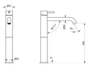 Rubinetto Miscelatore Monocomando Lavabo Alto in Acciaio Inox Satinato Maniglia Antracite-3