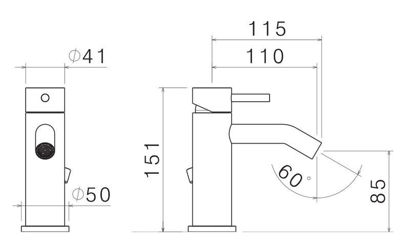 Rubinetto Miscelatore Monocomando Bidet con Scarico in Acciaio Inox Satinato Nilo-2