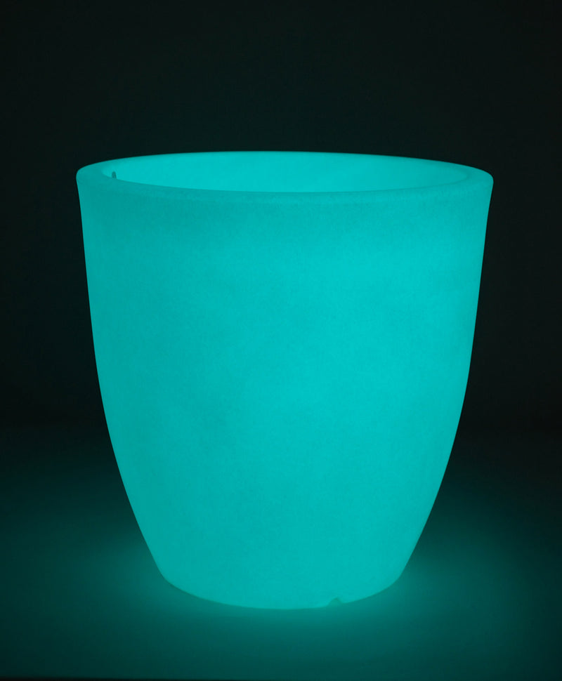 Vaso Ø40x40cm in Polietilene Vanossi Orione Alto Bianco Fluo-2