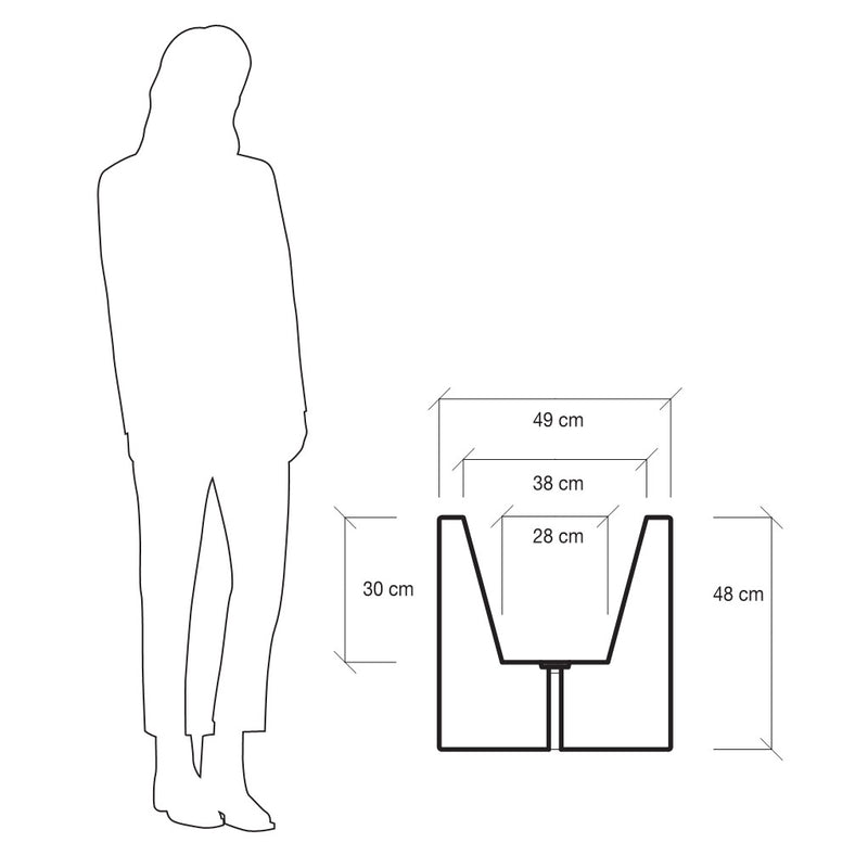 Vaso 49x49x48cm in Polietilene Vanossi Atlantis Avana-2