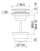 Scarico Lavabo Click-Clack G11/4 Modello Sempre Aperto -2