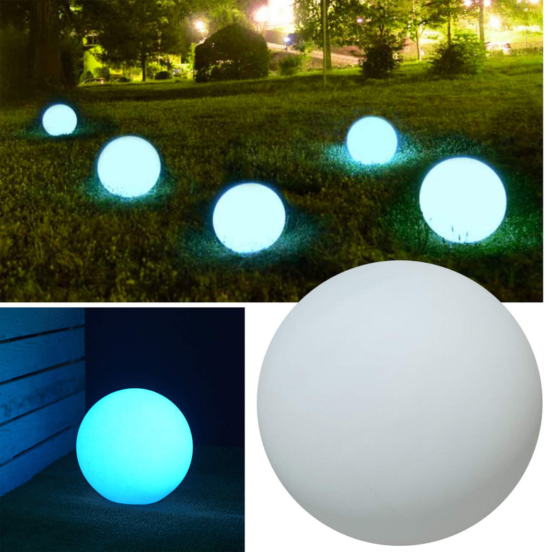 Sfera Luminosa da Giardino Ø30cm in Polietilene Vanossi Sirio Bianco Fluo-1