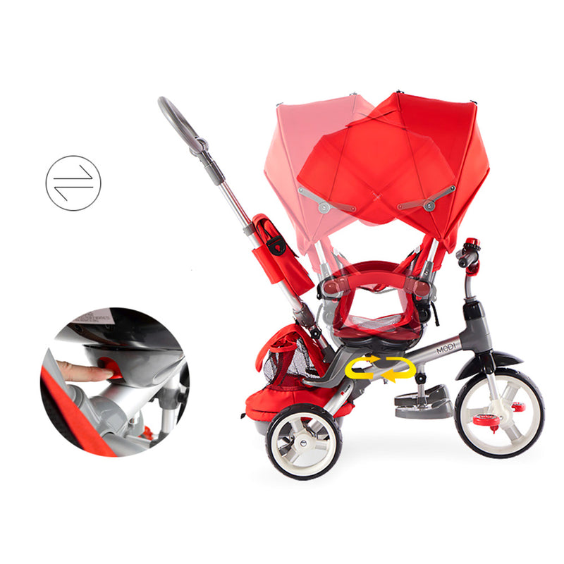 Triciclo Passeggino Seggiolino Reversibile 6in1 Happy Kids Rosso-8