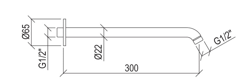 Braccio Doccia a Parete Lungo 30 cm Tevere-2