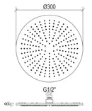 Soffione Doccia Tondo Diametro 30 cm Rame Tevere-2