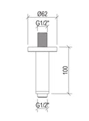 Braccio Doccia a Soffitto Lungo 10 cm Tevere-2