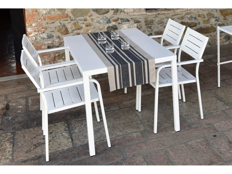 Tavolo da Giardino 188x88x75 cm in Acciaio RD Italia Dorio 190X90 Bianco-2