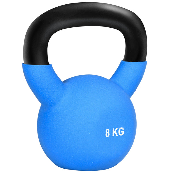 acquista Kettlebell per Allenamento 8 Kg Base Piatta in Metallo e Neoprene Blu