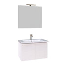 Mobile Bagno Sospeso 80 cm Lavabo e Specchio Bonussi Dorado Bianco Larice-1