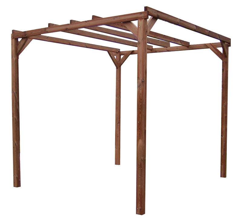 Pergola da Giardino 296x292x235 cm in Legno Picea Massello Termo Trattato-1