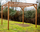 Pergola da Giardino 296x292x235 cm in Legno Picea Massello Termo Trattato-2