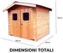 Casetta Box da Giardino 2,35x2,15 m Senza Pavimento in Legno Picea Massello 28mm Tetto a Lastre Thermabri-2