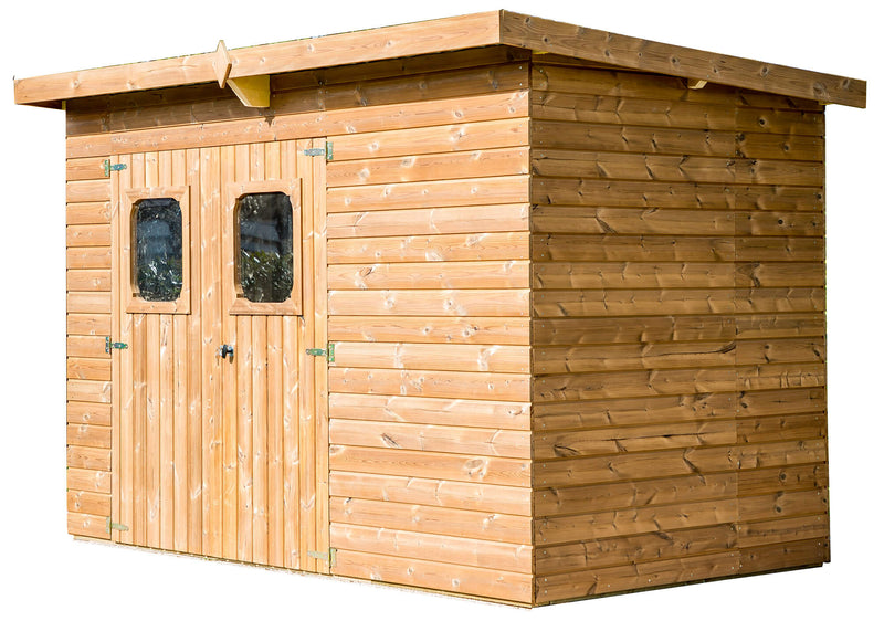 Casetta Box da Giardino 3,16x1,8 m Senza Pavimento in Legno Picea Massello 19mm Tetto in Acciaio Theora-1