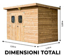 Casetta Box da Giardino 3,16x1,8 m Senza Pavimento in Legno Picea Massello 19mm Tetto in Acciaio Theora-3