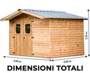Casetta Box da Giardino 3,16x2,4 m Senza Pavimento in Legno Picea Massello 19mm Tetto in Acciaio Therma-5