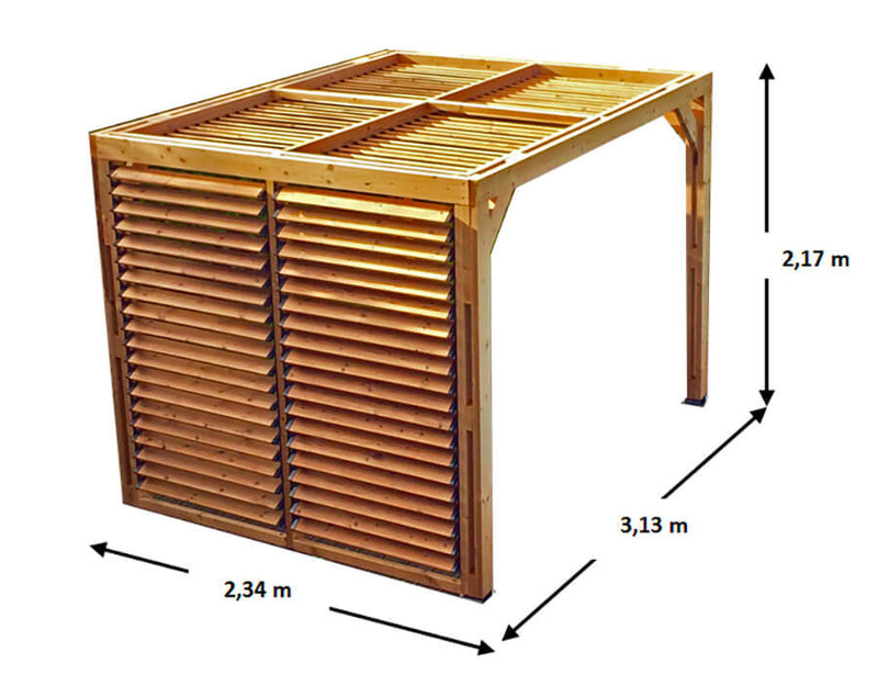 Pergola da Giardino con Veneziane Mobili 313x224x217 cm in Legno Picea Massello Termo Trattato-5