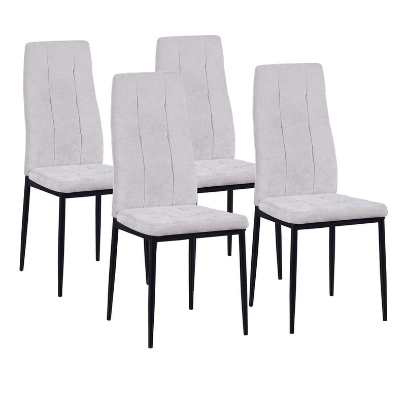 Set 4 Sedie 42x52x98 cm in Tessuto Milano Grigio Chiaro-1