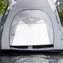 Tenda da Campeggio 4-6 Persone con 2 Camere Impermeabile con Baldacchino 590x245x193 cm  Grigio-9