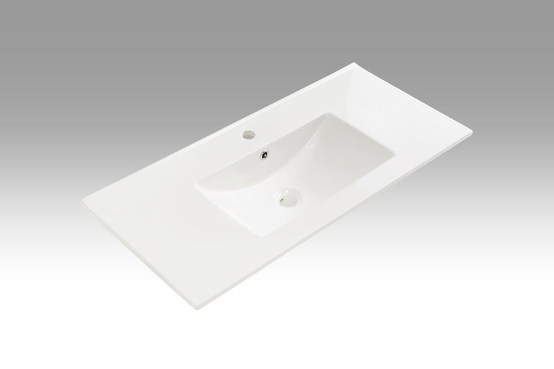 Lavabo Rettangolare da Incasso in Ceramica 101x46,5x2cm TFT Bianco-1