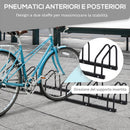 Rastrelliera Porta Biciclette 6 Posti 179x33x27 cm in Acciaio Nero-6