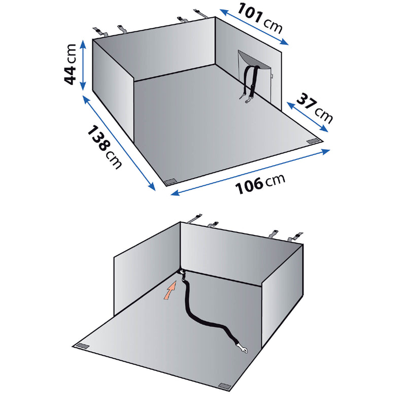 Telo Protezione Baule Auto per Cani 101x106 cm in Similpelle Nero-2