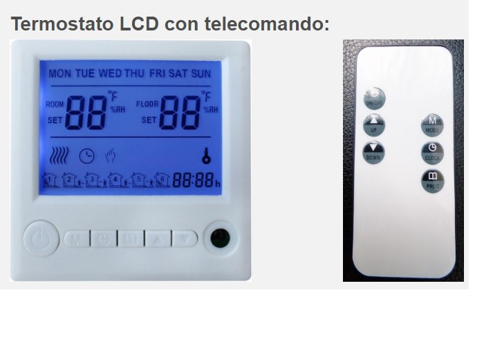 Cronotermostato Termostato Digitale da Parete con Telecomando Sined  Bianco-1