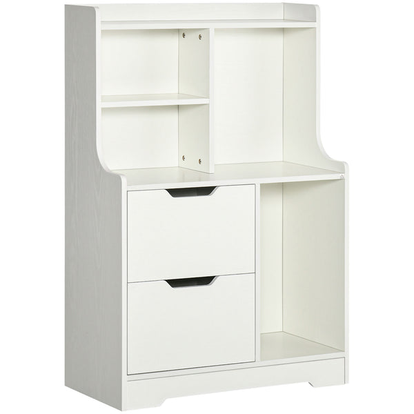 Pantry Unit 2 Schubladen und Regale 73 x 35 x 110 cm aus weißem MDF acquista