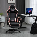 Sedia da Gaming Ergonomica 65x65x121-129 cm in Similpelle Rosa e Nero-2