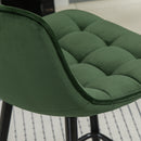 Set 2 Sgabelli da Bar con Schienale e Poggiapiedi 45x47x88 cm in Metallo e Velluto Verde-9