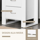 Comodino Moderno  con 2 Cassetti per Camera da Letto 48x39x54 cm in Legno Bianco-5