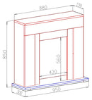 Camino Elettrico da Pavimento 85x95x30 cm Effetto Fiamma 2000W Arthur & Galileo Gold-5