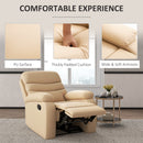 Poltrona Relax Reclinabile Manuale 80x90x105 cm in Similpelle Beige-5