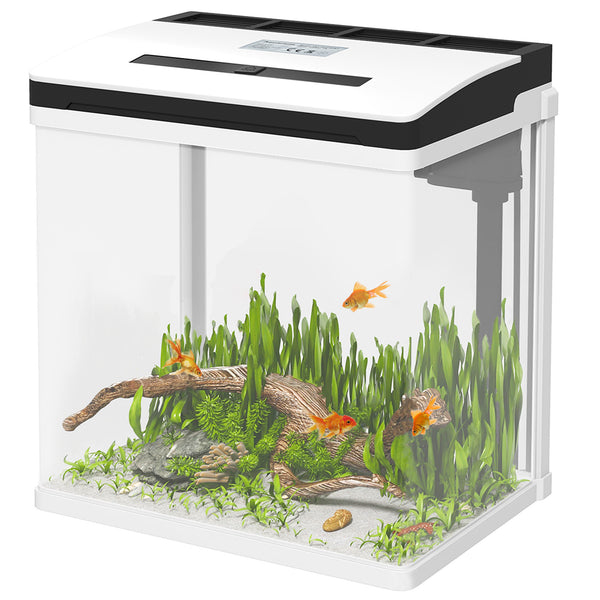 online Acquario con LED 13 Litri 29x20x30,5 cm con Fori di Ventilazione in Vetro HD e ABS