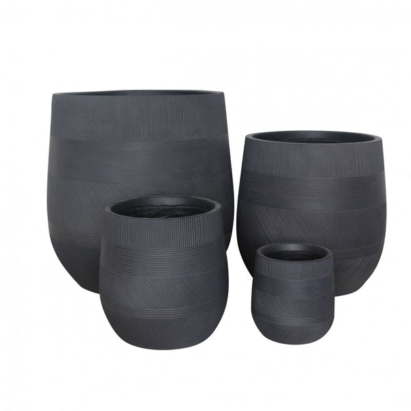 Set mit 4 Pfingstrosen-Vasen aus dunkelgrauer Kunstfaser prezzo