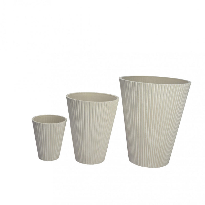 Vaso Medio Iris Ø29x36 cm in Fibra sintetica Bianco-3