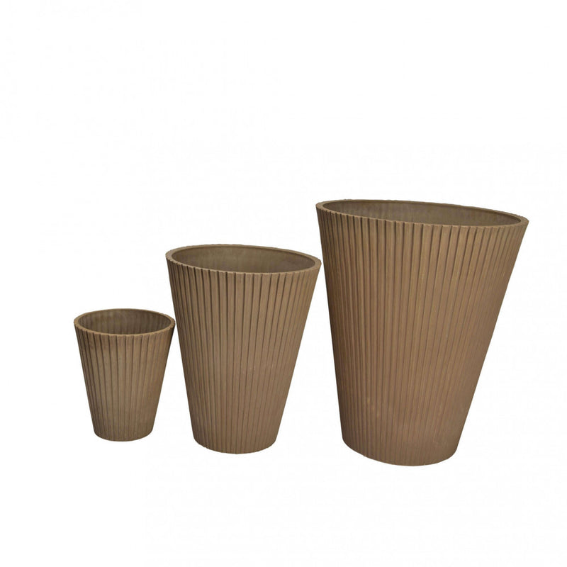 Vaso Medio Iris Ø29x36 cm in Fibra sintetica Tortora-3