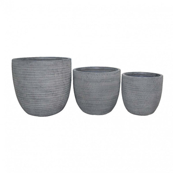 online 3er-Set Calla 2 Vasen aus grauer Tonfaser