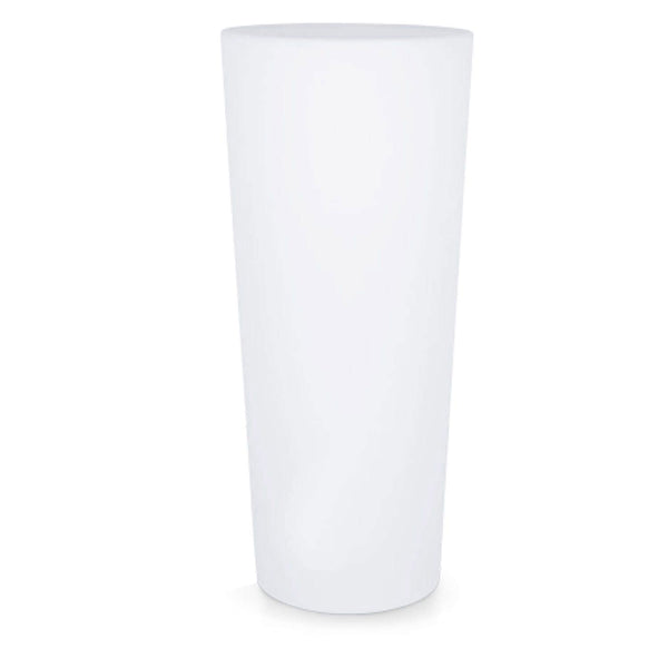 acquista Vaso Rotondo Luminoso da Giardino Solare Autoricaricabile 38x38x86 cm in Polietilene Sined Solar 86 Bianco