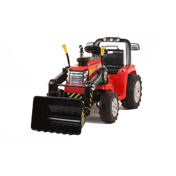 Elektrotraktor für Kinder Bulldozer mit Schaufel Bagger 12V Rot online