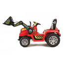 Trattore Elettrico per Bambini Ruspa con Pala Scavatrice 12V Rosso-3